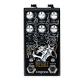 Black Empress Menace guitar effects pedal with multiple control knobs, toggle switch, and two footswitches visible
