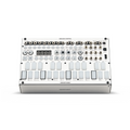 Top view of a white Endorphin.es Ground Control sequencer with pads, buttons, jacks, and a small display.