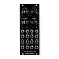 Black Erica Synths Black Quad VCA2 module with four level knobs, toggle switches, and input/output jacks.