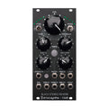 Black eurorack module with knobs, switches, and audio jacks labeled Black Stereo Reverb by erica synths.