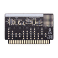 Black Erica Synths Bullfrog DIY Voice Card PCB with multiple audio jacks and gold edge connector shown from the front.