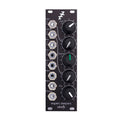Black Eurorack module with five rotary knobs and eight 3.5mm audio jacks labeled with signal functions.
