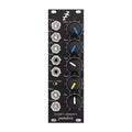 Black Eurorack module with knobs, toggle switch, and multiple 3.5mm audio jacks labeled Alpha, Beta, Gain, Feed, Mix, Input, and Output.
