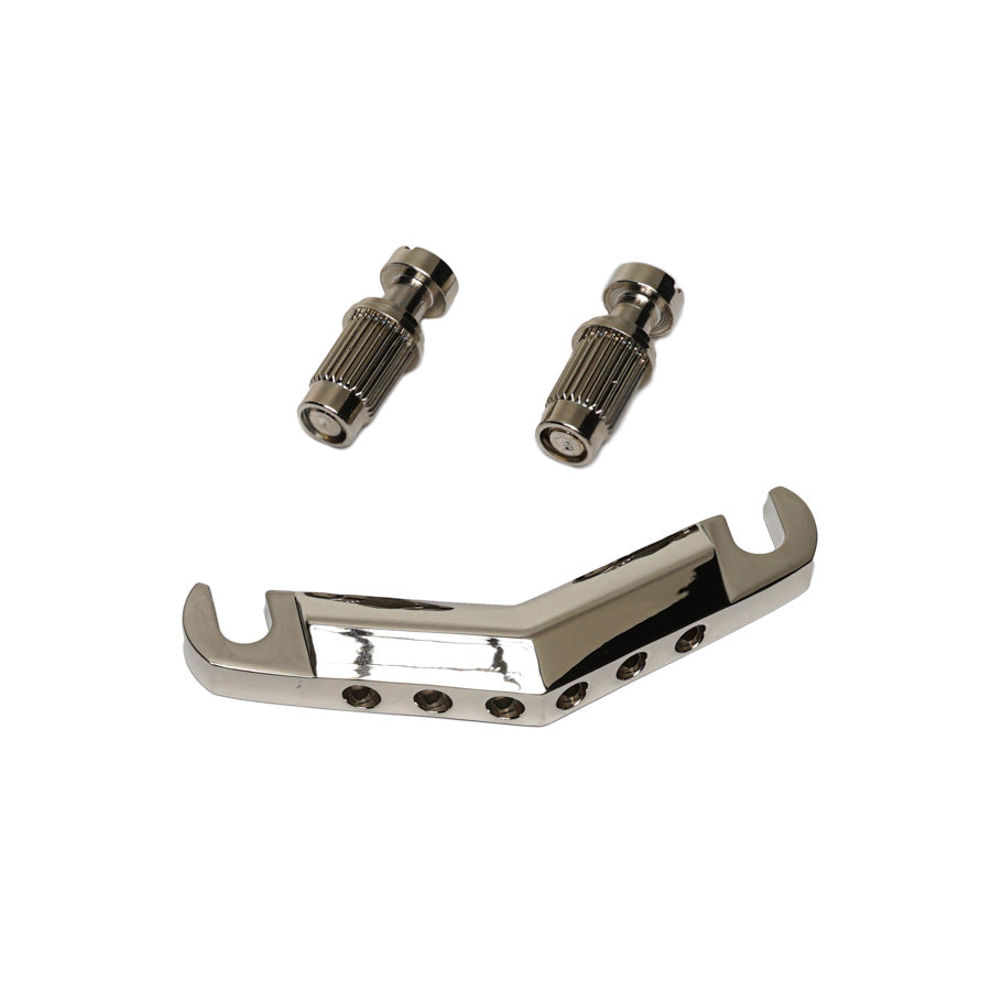 Gretsch® Chevron “V” Stop Tailpiece with Studs and Anchors – Nickel