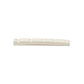 Off-white slotted nut with five string grooves on a white background.
