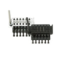 Two Floyd Rose Original tremolo bridges, one silver and one black, each with a tremolo arm attached.