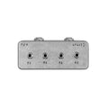 Metal box with four 1/4 inch jacks labeled T1, R1, T2, and R2 and text F/C and SPLIT!