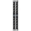 Two black vertical panels each with eight numbered 3.5mm audio jack connectors labeled Flame Bridge.