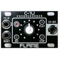 Black Flame C-1U Knob Recorder module with one central knob, four labeled buttons, and four 3.5mm jacks.
