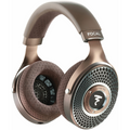 Brown over-ear open-back headphones with metal honeycomb ear cups and fabric ear padding.