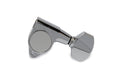 Chrome guitar machine head tuning peg with Gotoh logo visible on the gear cover.