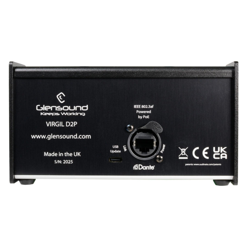 Glensound Virgil D2P - Twin Dante Headphone Amplifier