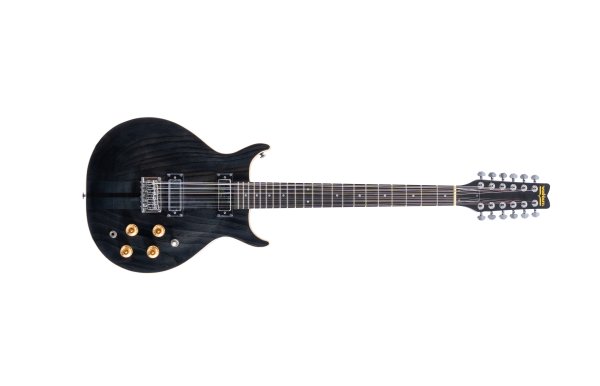 Washburn Hawk 12 String Neck Through Electric Guitar, Transparent Black H12TB