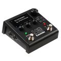 Black Eventide H9 Harmonizer pedal with knobs, buttons, two footswitches, and two MIDI ports shown from angled top view.