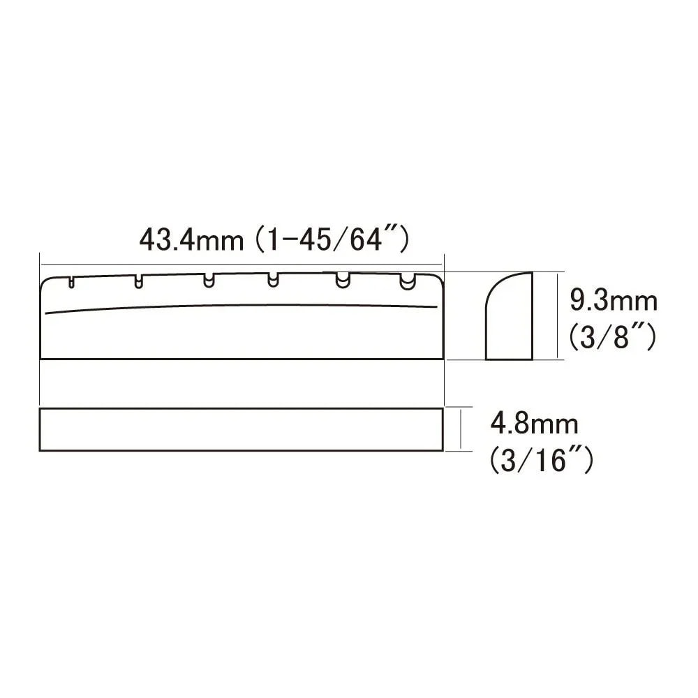 Hosco Gibson® Shaped & Slotted Black Bone Electric Guitar Nut