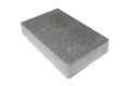 Rectangular gray metal enclosure box with a textured surface, shown at an angled top view.