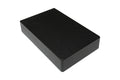 Black large rectangular metal pedal enclosure with rounded corners on a white background.