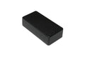 Small black rectangular plastic enclosure box with textured surface shown on a white background.