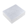 Rectangular gray metal enclosure box with a flat top and smooth edges shown on a white background.