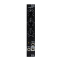 Black eurorack module with three knobs and three 3.5mm jacks labeled IN, CV, and OUT