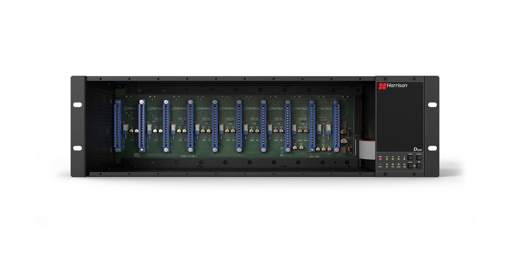 HARRISON AUDIO D510r 500 Series Chassis with D510MX Mixer and 8x 500 Series 32C Preamps