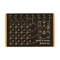 Black module with wooden sides featuring a grid of toggle switches, multiple 1/4 inch jacks, and labeled controls.