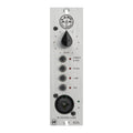 Silver 500 series audio preamp module with gain knob, four push buttons, and XLR input