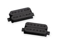 Two black Seymour Duncan humbucker guitar pickups with visible pole screws.