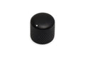 Black matte small knurled knob with a single white dot marker on top, shown frontally.