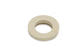 Off-white rubber washer with a round shape and a large central hole on a white background.