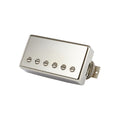 Silver metal humbucker guitar pickup with six screws and braided wire attached