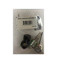Potentiometer with two black control knobs and mounting hardware in clear plastic bag.