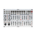 Front view of an Intellijel Atlantix eurorack module with knobs, sliders, switches, and multiple jacks.