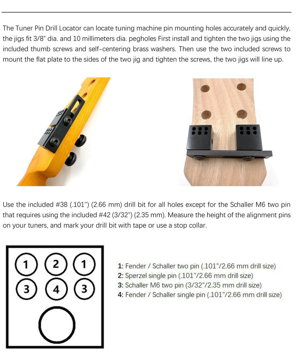 Solo Machine Head Pin Drill Locator — Tuner