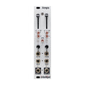 Silver Intellijel Amps Eurorack module with sliders, knobs, and multiple 3.5mm jacks on front panel.