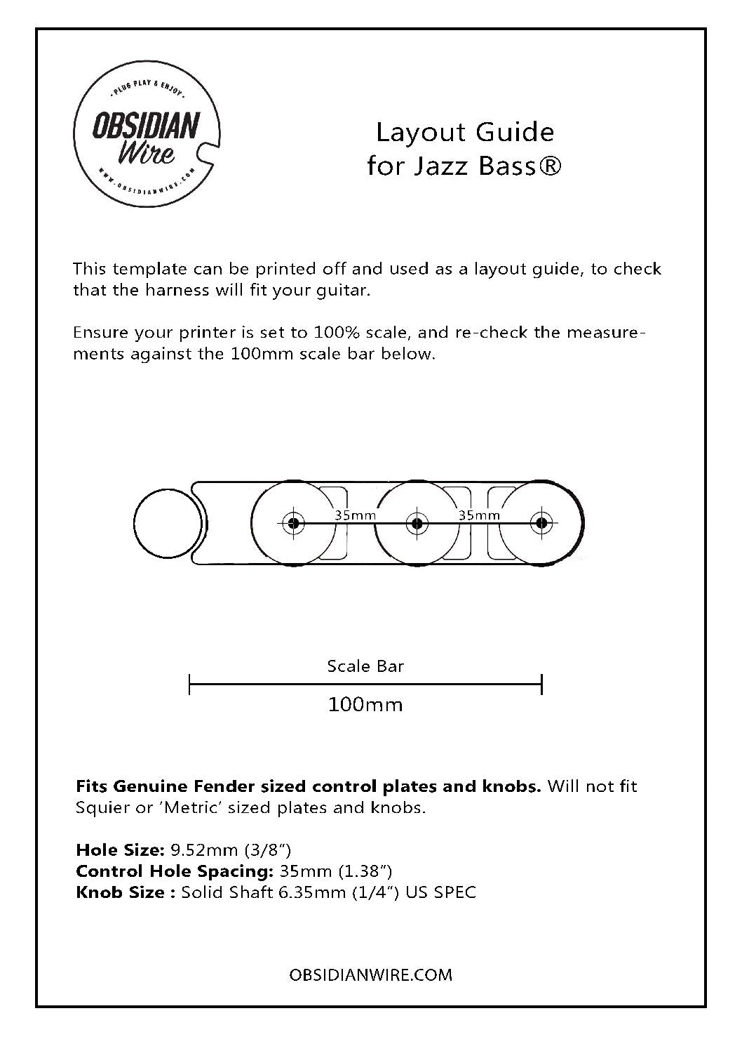 Obsidian Wire Loaded Chrome Control Plate for Jazz Bass®