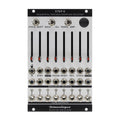 Silver Joranalogue module with eight vertical sliders, toggle switches, one rotary knob, and multiple 3.5mm jacks.