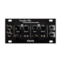 Black eurorack module with knobs, switches, and 3.5mm jacks labeled for gain, offset, and inputs A and B.