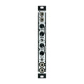 Slim silver and black eurorack module with knobs, toggle switches, and audio jacks labeled A and B.