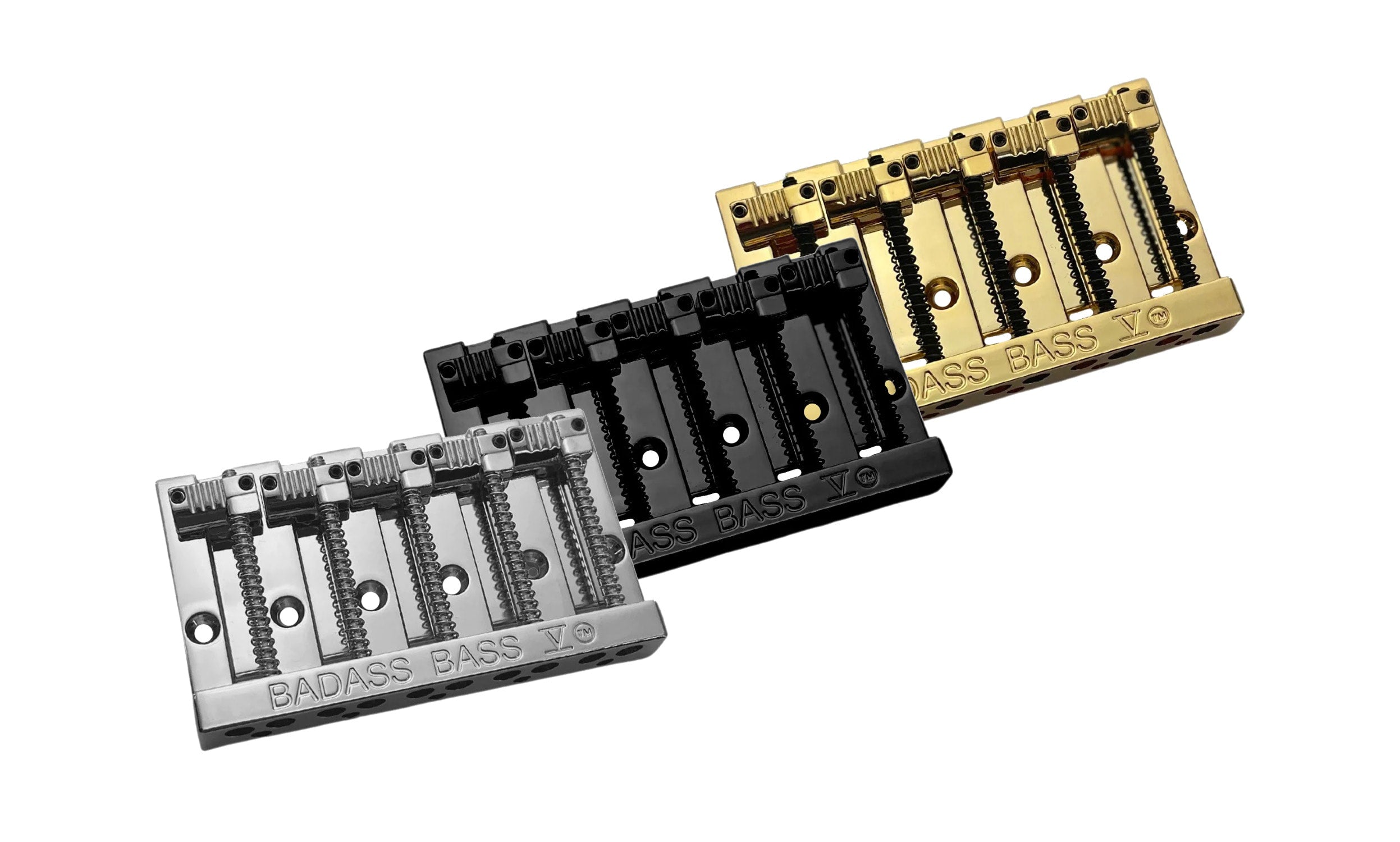 Leo Quan® Badass V™ 5-String Bass Bridge – Grooved Saddles