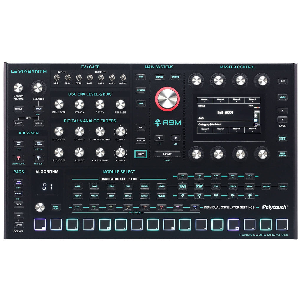 Ashun Sound Machines ASM Leviasynth LSDR - Hybrid Algorithmic Synth Module With 16 voices, 8 Oscillators Per Voice — Synthesizer