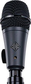 Black TELEFUNKEN dynamic supercardioid microphone with metal mesh grille and rotary knob on the side.