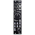 Front view of a black Eurorack effects module with multiple 3.5mm jacks, knobs, and buttons labeled with effects names.