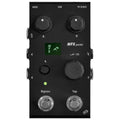 Black multi-effects pedal with multiple knobs, buttons, footswitches, a small display, and labeled connectors including MIDI and USB.