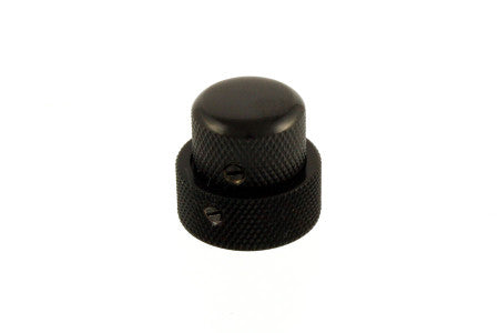 Black conjoined dual-level control knob with textured grip and two setscrews.