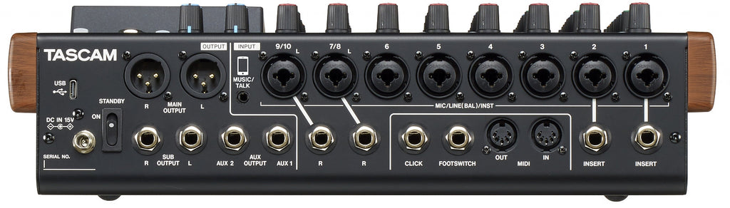 Tascam 10-Channel Mixer With 12-Track Recorder And USB Audio Interface MODEL12, computer recording audio interface