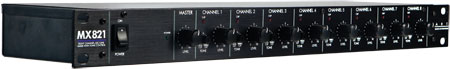 8-Channel Mono Mic/Line Mixer w/Phantom Power