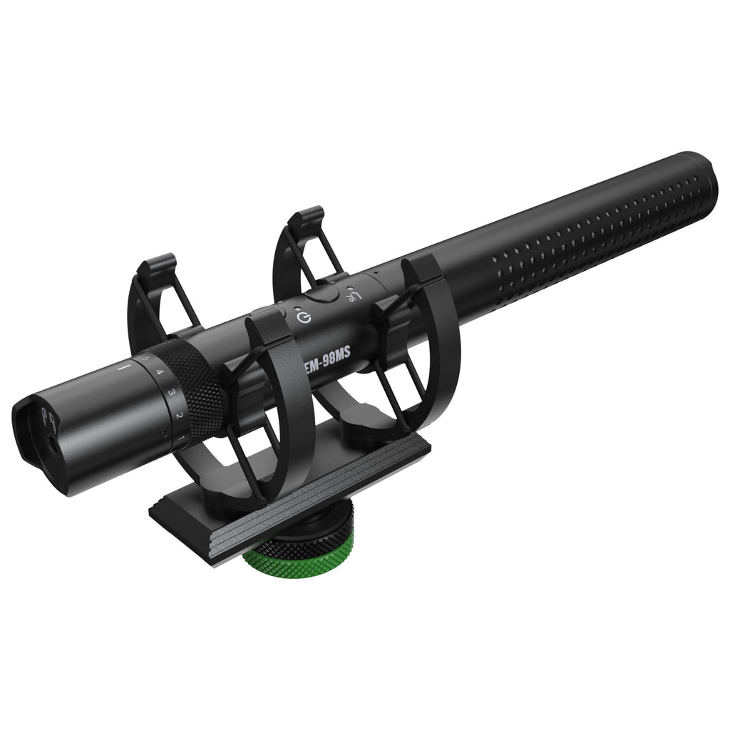 Mackie EM-98MS On-Camera Shotgun Microphone for Smartphones and DSLRs, studio recording microphone body