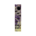 Eurorack module with six knobs and eight 3.5mm jacks on a purple and cream patterned panel.