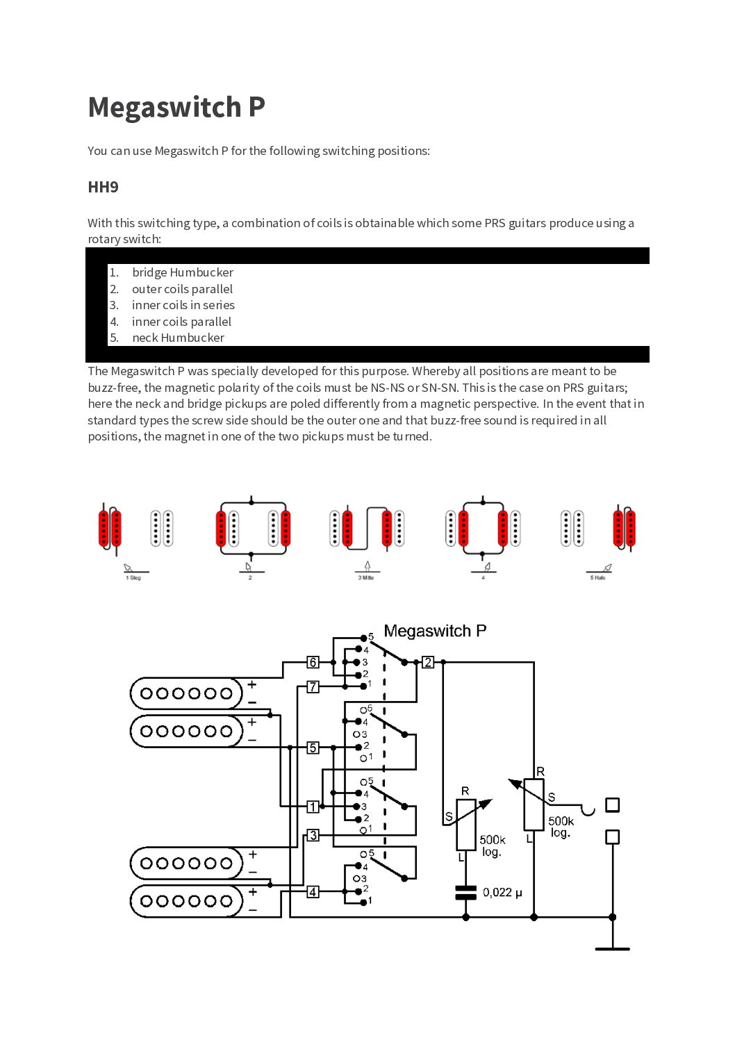 Schaller Megaswitch P Model 5-Way Switch